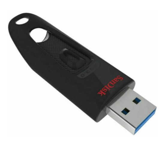 Picture of SanDisk Ultra 64GB USB3.0 Flash Drive ~130MB/s Memory Stick Thumb Key Lightweight SecureAccess Password-Protected Retail 5yr Black