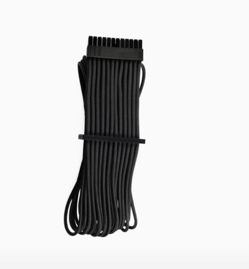Picture of For Corsair PSU - BLACK Premium Individually Sleeved ATX 24-Pin Cable Type 4 Gen 4 – Black