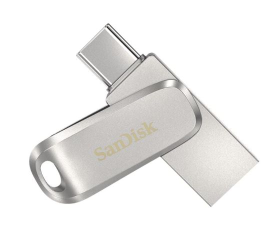 Picture of SanDisk Ultra Dual Drive Luxe USB Type-C™ Flash Drive - 64GB (Silver) 400MB/s USB3.1 Type-C Swivel for Android Smartphones Tablets Macs PCs