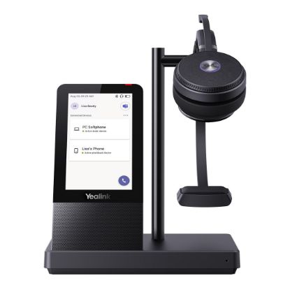 Picture of Yealink WH66 Mono Teams DECT Wireless Headset, UC Workstation, HD Voice, 2-Mic Noise Cancellation&330° Adjustable, Leather Ear Cushions, Zoom
