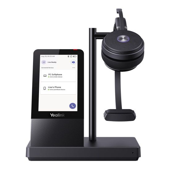Picture of Yealink WH66 Mono Teams DECT Wireless Headset, UC Workstation, HD Voice, 2-Mic Noise Cancellation&330° Adjustable, Leather Ear Cushions, Zoom