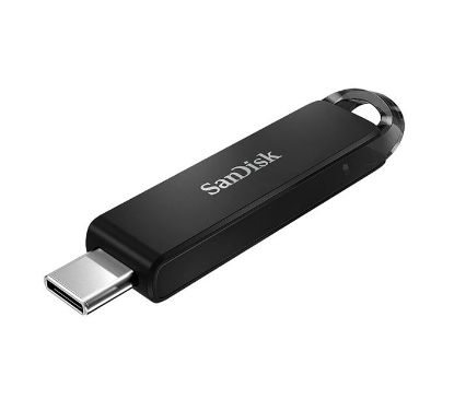 Picture of SanDisk Ultra USB Type-C Flash Drive, CZ460 128GB, USB Type C 3.1, Black, Super-thin Retractable, 5Y