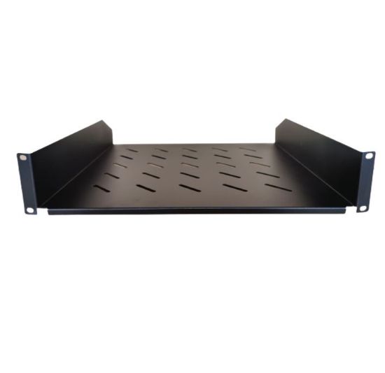 Picture of LDR Cantilever 2U Shelf, 452mm Depth, Ideal for 19' 1000mm Deep Cabinets - Black Metal Construction