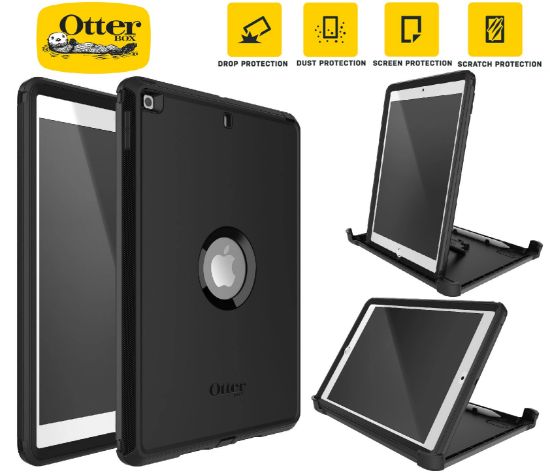 Picture of OtterBox Defender Apple iPad (10.2') (9th/8th/7th Gen) Case Black - (77-62032), DROP+ 2X Military Standard,Built-in Screen Protection,7 Years Warranty