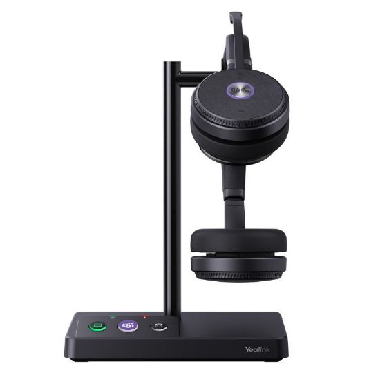Picture of Yealink WH62 Dual Teams DECT Wireless Headset Headset, Busylight On Headset, Leather Ear Cushions, Acoustic Shield Technology, Built-in Ringer