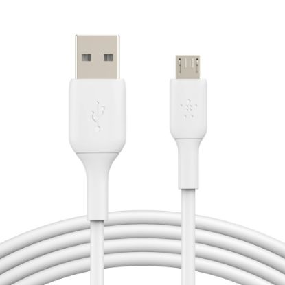 Picture of Belkin BoostCharge Micro-USB to USB-A Cable (1M) -White(CAB005bt1MWH),7.5W,480Mbps,25K+ Bends,Compatible With Most Micro-USB Devices,2 Years Warranty