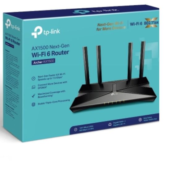 Picture of TP-Link Archer AX1500 AX1500 Wi-Fi 6 Router (802.11ax) Router 4x Gigabit Ports (WIFI6), 300 Mbps at 2.4 GHz + 1201 Mbps at 5 GHz