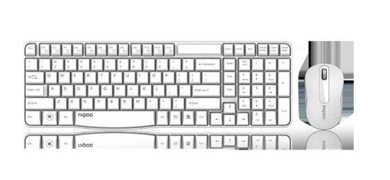 Picture of RAPOO X1800S 2.4GHz Wireless Optical Keyboard Mouse Combo Black - 1000DPI Nano Receiver 12m Battery (White) By Order