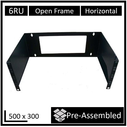 Picture of LDR Open Frame 6U Wall Mount Frame (500mm x 300mm) - Black Metal Construction