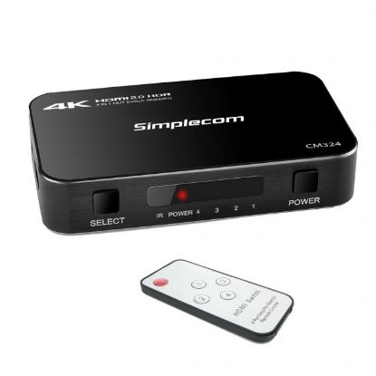 Picture of Simplecom CM324 4 Way HDMI 2.0 Switch 4 IN 1 OUT Ultra HD 4K 60Hz HDR HDCP 2.2