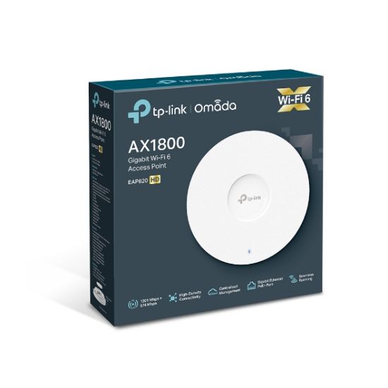 Picture of TP-Link EAP620 HD Omada AX1800 Wireless Dual Band Ceiling Mount Access Point, 1201Mbps @ 5GHz , OFDMA, MU-MIMO, QoS, Mountable