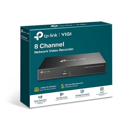 Picture of TP-Link VIGI NVR1008H 8 Channel Network Video Recorder, 24/7 Continuous Recording, Up To 10TB 4 Ch Playback, Up To 5MP (HDD Not Included)