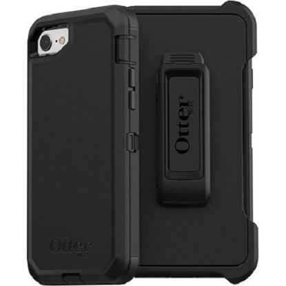 Picture of OtterBox Defender Apple iPhone SE (3rd & 2nd Gen) and iPhone 8/7 Case Black-(77-56603), DROP+ 4X Military Standard, Included Holster, 7 Years Warranty