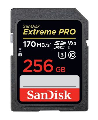 Picture of SanDisk 256GB Extreme PRO Memory Card 170MB/s Full HD & 4K UHD Class 30 Speed Shock Proof Temperature Proof Water Proof (LS> SDSDXXD-256G-GN4IN) (LS)