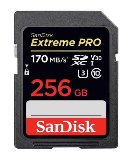 Picture of SanDisk 256GB Extreme PRO Memory Card 170MB/s Full HD & 4K UHD Class 30 Speed Shock Proof Temperature Proof Water Proof (LS> SDSDXXD-256G-GN4IN) (LS)