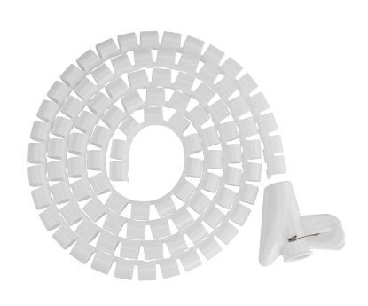 Picture of Brateck 15mm/0.59' Diameter Coiled Tube Cable Sleeve Material Polyethylene(PE) Dimensions 1000x15mm - White (LS)