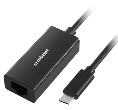 Picture of mbeat®  USB-C Gigabit Ethernet Adapter - Black Fast and secure RJ45, up to 1000Mbps speed. Plug-and-play Compact and lightweigh Weight: 23g