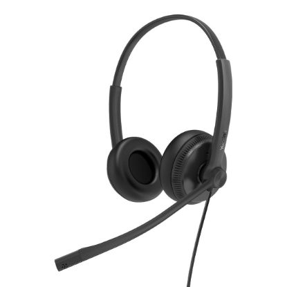 Picture of Yealink YHS34 Dual Wired Headset with QD to RJ Port, Noise-Canceling Headset, Binaural Ear, RJ9, QD Cord, Leather Ear Piece, Hearing Protection