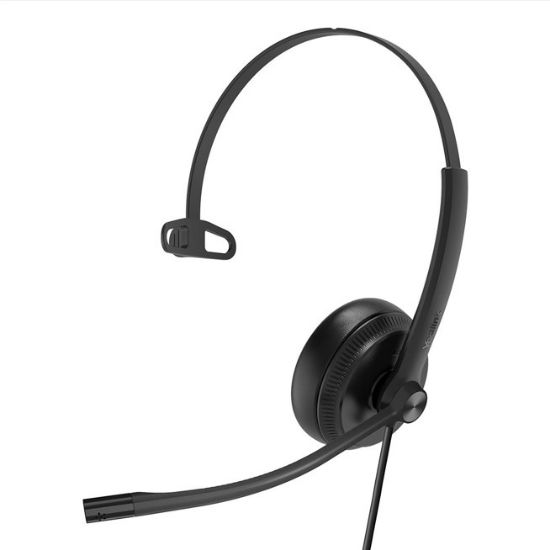 Picture of Yealink UH34SE Teams Certified Wideband Noise Cancelling Headset, USB and 3.5mm Jack, Controller with Teams Button, Mono, Ultra Lightweight Design