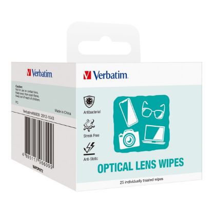 Picture of Verbatim Screens, Monitor, Glasses, Window Cleaning Wipes - 25pcs