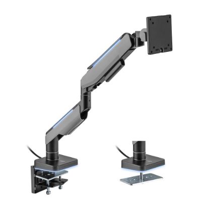Picture of Brateck Single Heavy-Duty RGB Gaming Monitor Arm Fit Most 17'-49' Monitor, Fit Curved Monitor, Up to 20kg,  VESA 75x75,100x100 (LS)