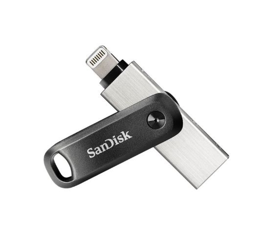 Picture of SanDisk 128G iXpand Flash Drive Go SDIx60N USB-A Lightning USB 3.0 Silver password-protect for iPhone & iPad 1 yrs warranty