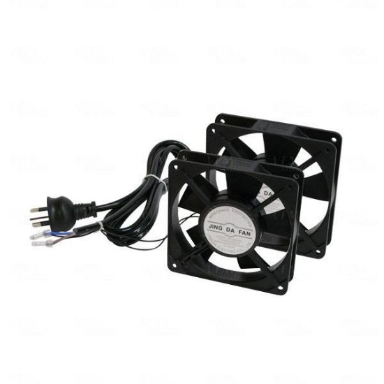 Picture of LDR 2 Way Fan Kit - 2x Fans - Black - For Installation in LDR Hinged & Single Section Racks