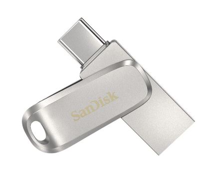Picture of SanDisk 256GB Ultra Dual Drive Luxe USB-C & USB-A Flash Drive Memory Stick 150MB/s USB3.1 Type-C Swivel for Android Smartphones Tablets Macs PCs