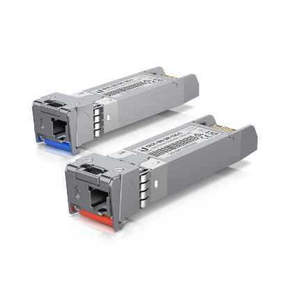 Picture of Ubiquiti UFiber SFP+ Single-Mode Module, 10G BiDi,  2 Pack, Same 10 Gbps Speed, Less Cable Required (Single Strand, LC Connector)