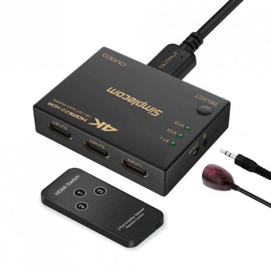Picture of Simplecom CM303 Ultra HD 3 Way HDMI Switch 3 IN 1 OUT Splitter 4K@60Hz
