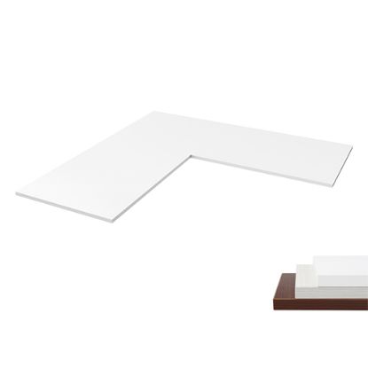 Picture of Brateck L-Shape(90°) Particle Board Desk Board White, 1800x750x25mm, Recommended desk frame: MABT-M06-33R-B (LS)