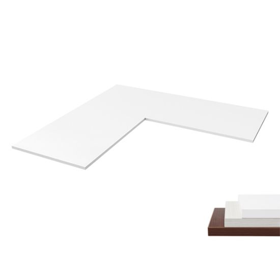 Picture of Brateck L-Shape(90°) Particle Board Desk Board White, 1800x750x25mm, Recommended desk frame: MABT-M06-33R-B (LS)