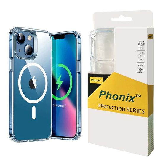 Picture of Phonix Apple iPhone 13 Pro Clear Rock Hard Case with MagSafe - Ultra-thin, Lightweight, Non-slip, Shockproof, Crystal Clear, 10 Years Warranty