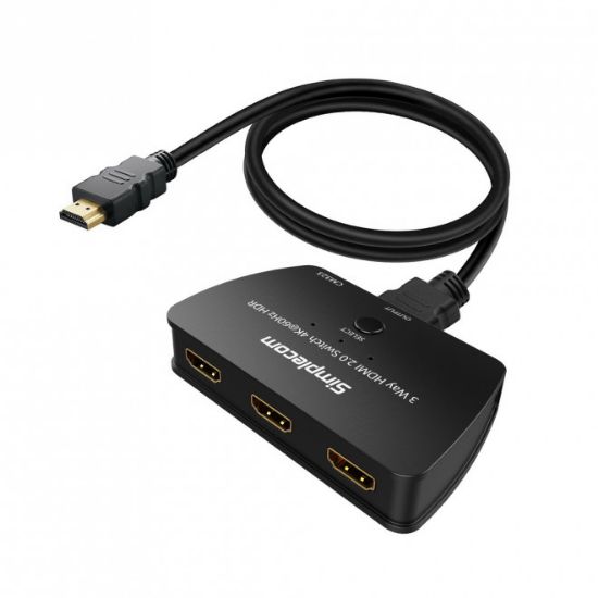 Picture of (LS) Simplecom CM323 3 Way HDMI 2.0 Switch 3 IN 1 OUT Ultra HD 4K 60Hz HDR HDCP 2.2