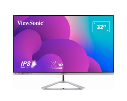Picture of ViewSonic 32' Office Professional Stylish Elegant & Ultra Thin bezel, SuperClear IPS  4ms, FHD, HDMI, DP, VGA, Speakers, Low Energy 26w, V100, Monitor