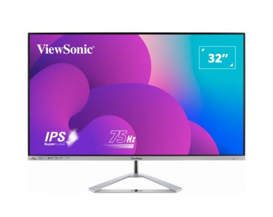 Picture of ViewSonic 32' Office Professional Stylish Elegant & Ultra Thin bezel, SuperClear IPS  4ms, FHD, HDMI, DP, VGA, Speakers, Low Energy 26w, V100, Monitor