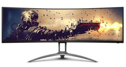 Picture of AOC 49' Curved 1800R, 5120X1440 DQHD, 32:9, Adaptive Sync, HDR 400,1ms, 165Hz ,3x HDMI,1x DP,USB-C , Speaker, HAS, KVM ultra wide monitor