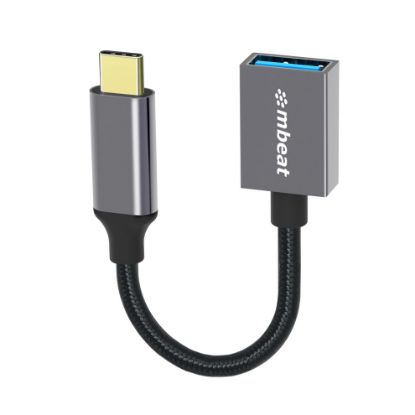 Picture of mbeat 'Tough Link' USB-C to USB 3.0 Adapter with Cable - Space Grey Package Weight: 25g Cable Length: 15cm