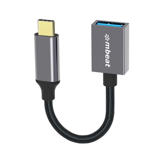 Picture of mbeat 'Tough Link' USB-C to USB 3.0 Adapter with Cable - Space Grey Package Weight: 25g Cable Length: 15cm