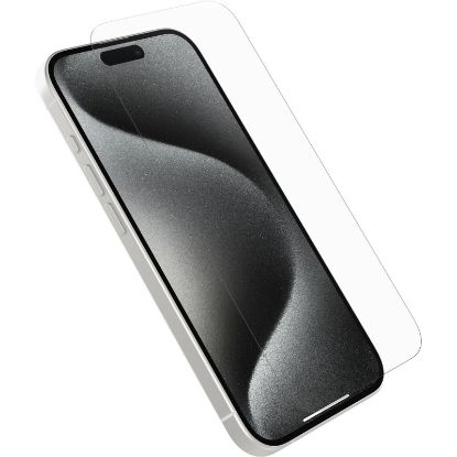Picture of OtterBox Premium Glass Antimicrobial Apple iPhone 15 Pro Max (6.7') Screen Protector Clear - (77-93960), DROP+ 3ft Protection,2 Years Warranty