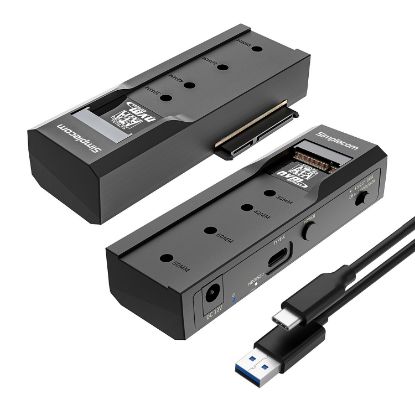 Picture of Simplecom SA536 USB to M.2 and SATA 2-IN-1 Adapter for 2.5'/3.5' HDD & NVMe/SATA M.2 SSD with Power Supply USB 3.2 Gen2 10Gbps