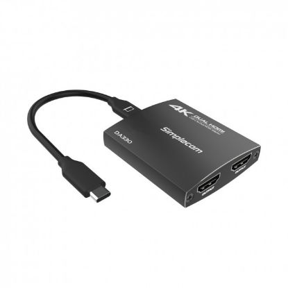 Picture of Simplecom DA330 USB-C to Dual HDMI MST Adapter 4K@60Hz with PD and Audio Out