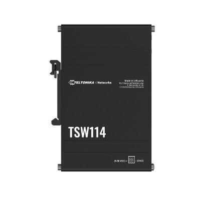 Picture of Teltonika TSW114 Gigabit DIN Rail Ethernet Switch,Easy Mounting, 5x Gigabit Ethernet Ports with speeds of up to 1000 Mbps, PSU excluded