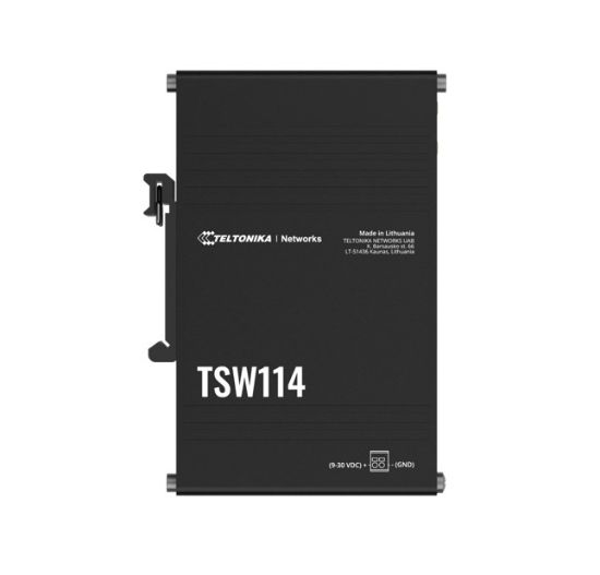 Picture of Teltonika TSW114 Gigabit DIN Rail Ethernet Switch,Easy Mounting, 5x Gigabit Ethernet Ports with speeds of up to 1000 Mbps, PSU excluded