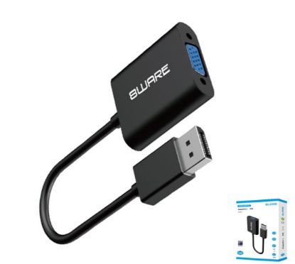 Picture of 8ware DisplayPort DP to VGA Adapter Converter Cable Male to Female Retail Pack 4K Gold-Plated for Video Card PC Laptop MacBook to Monitor Projector TV