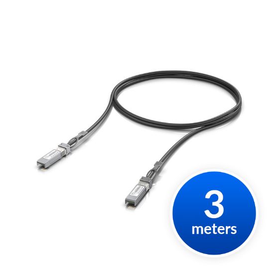 Picture of Ubiquiti SFP28 Direct Attach Cable, 25Gbps DAC Cable, 25Gbps Throughput Rate, 3m Length