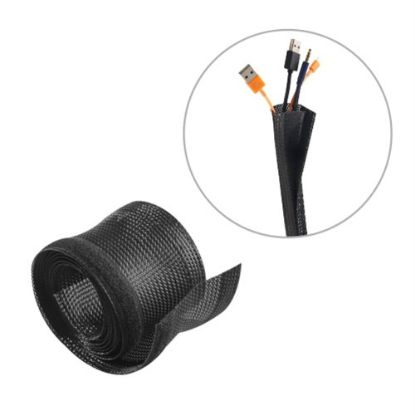 Picture of Brateck Flexible Cable Wrap Sleeve with Hook and Loop Fastener (135mm/5.3' Width) Material Polyester Dimensions 1000x135mm -  Black(LS)