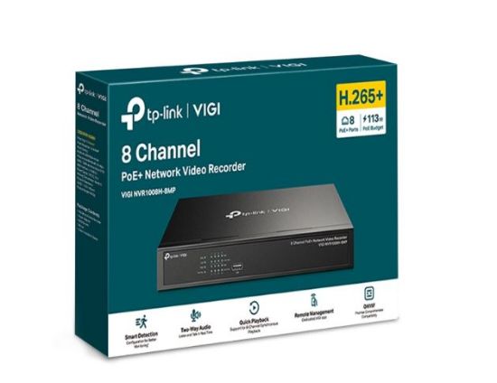 Picture of TP-Link VIGI NVR1008H-8MP 8 Channel PoE+ Network Video Recorder, 113W PoE Budget, H.265+, 4K Video Output & 16MP Decoding Capacity (HDD Not Included)