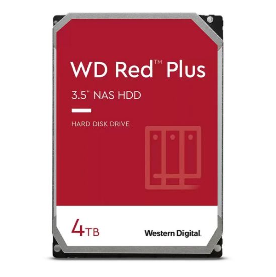 Picture of Western Digital WD Red Plus 4TB 3.5' NAS HDD SATA III NAS Hard Drive 5400 RPM 256MB Cache 180MB/S 1mil Hours MTBF 180TB/Year (WD40EFPX)