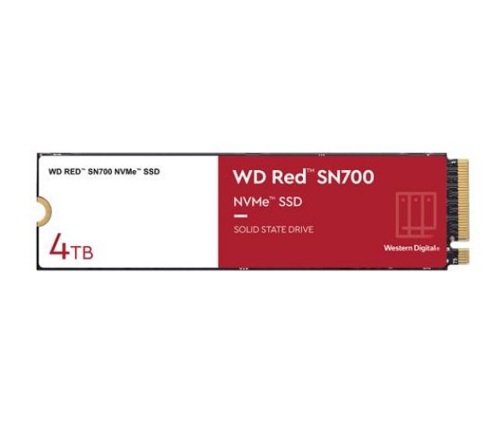 Picture of Western Digital WD Red SN700 4TB NVMe NAS SSD 3400MB/s 3100MB/s R/W 5100TBW 550K/520K IOPS M.2 Gen3x4 1.75M hrs MTBF 5yrs wty